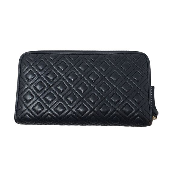 Tory Burch Fleming Zip Continental Wallet Quilted Soft Leather Black One Size - Picture 2 of 12